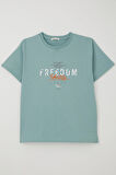 Breeze Erkek Çocuk Tişört Yazı Bakılı 5-10 Yaş, Su Yeşili