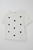 Datagridviewtextboxcolumn { Name=Marka, Index=5 } Kız Çocuk Tişört Kalp Nakış Detaylı 9-14 Yaş, Ekru