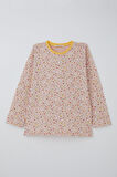 Breeze Kız Çocuk Pijama Takımı Renkli Minik Çiçek Desenli 4-8 Yaş, Pudra