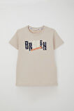 Breeze Erkek Çocuk Şortlu Takım Yazı Baskılı Bağcık Aksesuarlı 8-14 Yaş, Bej