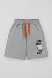 Breeze Erkek Çocuk Şortlu Takım Yazı Baskılı Bağcık Aksesuarlı 8-14 Yaş, Bej