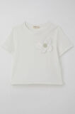 Breeze Kız Çocuk Tişört Çiçek Aksesuarlı İnci Detaylı 9-14 Yaş, Ekru