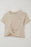 Breeze Kız Çocuk Tişört Armalı Göbek Kısmı Dekolte Detaylı 9-16 Yaş, Bej