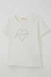 Breeze Kız Çocuk Tişört Taş Detaylı Kalp Baskılı 8-14 Yaş, Ekru