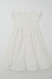 Breeze Kız Çocuk Elbise Çiçek Nakışlı Arma Detaylı 4-9 Yaş, Ekru