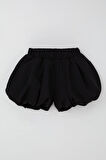 Breeze Kız Çocuk Etek Görünümlü Balon Şort Paçası Beli Lastik Detaylı 8-14 Yaş, Siyah