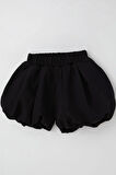 Breeze Kız Çocuk Etek Görünümlü Balon Şort Paçası Beli Lastik Detaylı 8-14 Yaş, Siyah