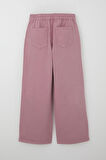 Breeze Kız Çocuk Gabardin Pantolon Geniş Paça Beli Lastikli 5-9 Yaş, Gülkurusu