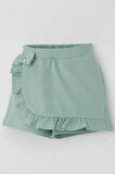 Breeze Kız Çocuk Şort Etek Fiyonk Aksesuarlı Fırfırlı 3-8 Yaş, Su Yeşili