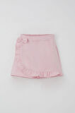 Breeze Kız Çocuk Şort Etek Fiyonk Aksesuarlı Fırfırlı 6-10 Yaş, Pembe