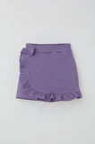 Breeze Kız Çocuk Şort Etek Fiyonk Aksesuarlı Fırfırlı 6-10 Yaş, Lila
