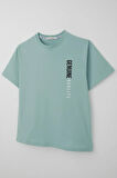 Breeze Erkek Çocuk Tişört Sırt Kısmı Yazı Baskılı 9-14 Yaş, Su Yeşili
