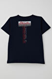 Breeze Erkek Çocuk Tişört Yazı Baskılı Sırt Kısmı Baskı Detaylı 10-16 Yaş, Lacivert