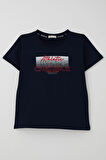 Breeze Erkek Çocuk Tişört Yazı Baskılı Sırt Kısmı Baskı Detaylı 10-16 Yaş, Lacivert