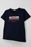 Breeze Erkek Çocuk Tişört Yazı Baskılı Sırt Kısmı Baskı Detaylı 10-16 Yaş, Lacivert