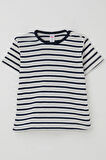 Breeze Erkek Çocuk Tişört Patlı Çizgili 1-4 Yaş, Beyaz