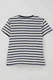 Breeze Erkek Çocuk Tişört Patlı Çizgili 1-4 Yaş, Beyaz