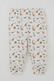 Breeze Erkek Bebek Pijama Takımı Bebek Hayvanat Bahçesi 4 Ay-1 Yaş, Ekru