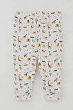 Breeze Erkek Bebek Pijama Takımı Omuzdan Patlı Bebek Hayvanat Bahçesi 4 Ay-1 Yaş, Ekru