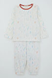 Breeze Kız Bebek Pijama Takımı Bahar Fısıltısı Renkli Yapraklar Desenli 9 Ay-3 Yaş, Ekru