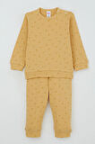 Breeze Erkek Bebek Pijama Takımı Omuzdan Patlı Mini Geometrik Şekiller 4 Ay-1 Yaş, Hardal Sarı