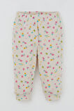 Breeze Kız Bebek Pijama Takımı Omuzdan Patlı Renkli Çiçek Desenli 4 Ay-1 Yaş, Krem