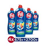 Pril Elde Yıkama Sıvı Bulaşık Deterjanı 675g Limon 5+ Etki Kendinden Yağ Çözme Etkisi 4'lü
