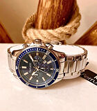 Fonksiyonlu&Takvimli Lacivert&Gümüş Erkek Kol Saat+Bileklik Hediye