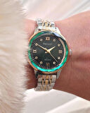 Ferrucci Kristal Efektli Taşlı Kadran Kadın Kol Saat+Çelik Kolye Hediye