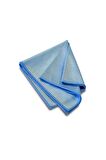 (1 Adet) Polikur 3221 Aktif Mikrofiber Parlak Cam Temizlik Bezi 40x40 Cm. Mavi