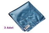 (3 Adet) Polikur 3221 Aktif Mikrofiber Parlak Cam Temizlik Bezi 40x40 Cm. Mavi