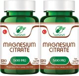 Yurdavit Magnesium Citrate 500 Mg Magnezyum Sitrat 2x120 Tablet 