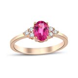 0.69 Karat Pembe Safir Yüzük PY1691-28