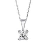 0.10ct Karat E-F VS Pırlanta Üçgen Tırnak Tektaş Kolye