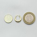 Çift Kalp Küçük Altın Küpe (Çap: 1.4cm)