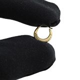 Yelpaze Motifli Minik Altın Küpe (Çap:1.2cm)