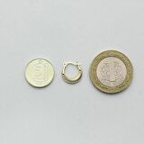 Yelpaze Motifli Minik Altın Küpe (Çap:1.2cm)