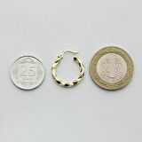 Burgu Altın Halka Küpe (Çapı: 1.9 cm) 