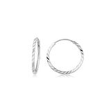 Beyaz Yelpaze Kalem İşli Halka Küpe (Çapı: 1.5cm)