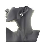 Beyaz Yelpaze Kalem İşli Halka Küpe (Çapı: 1.5cm)