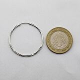 Beyaz Kalem İşli Halka Küpe (Çapı: 3.4cm)