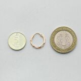 Pembe Altın Kalemli Halka Küpe (Çapı: 1.50cm)