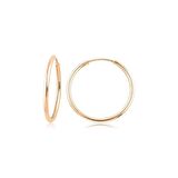 Pembe Altın Halka Küpe (Rose gold - Çapı: 2.20cm) 