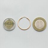 Pembe Altın Halka Küpe (Rose gold - Çapı: 2.20cm) 