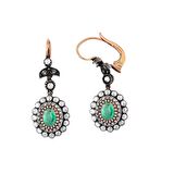 1.13 Karat Elmaslı Oval Zümrüt Küpe EE190