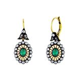 1.08 Karat Elmaslı Oval Zümrüt Küpe EE265