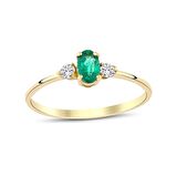 0.08 Karat Pırlantalı Zümrüt Hafif Yüzük PY1693-11