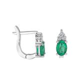 0.85 Karat Oval Zümrüt Küpe PE068