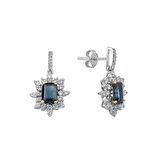 1.02 Karat Pırlantalı Safir Küpe PE061