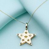 14 Ayar Altın Çift Kat Yıldız Kolye